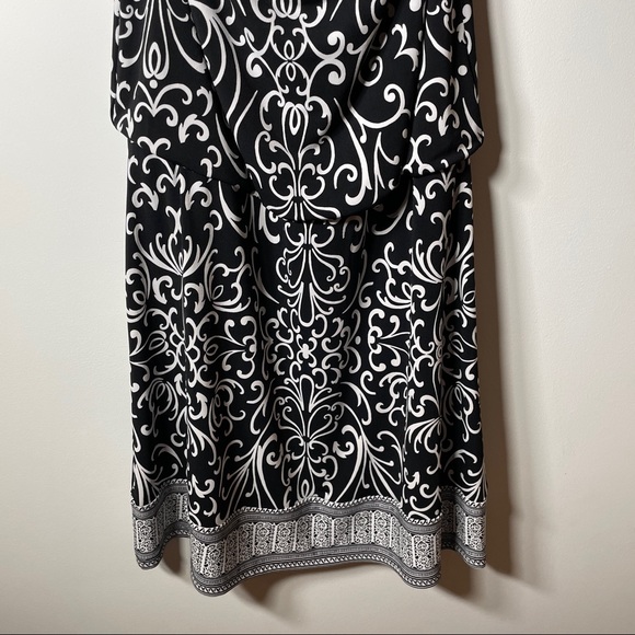 SOLD WHBM Black White Geometric Print Halter Dress - Picture 6 of 11